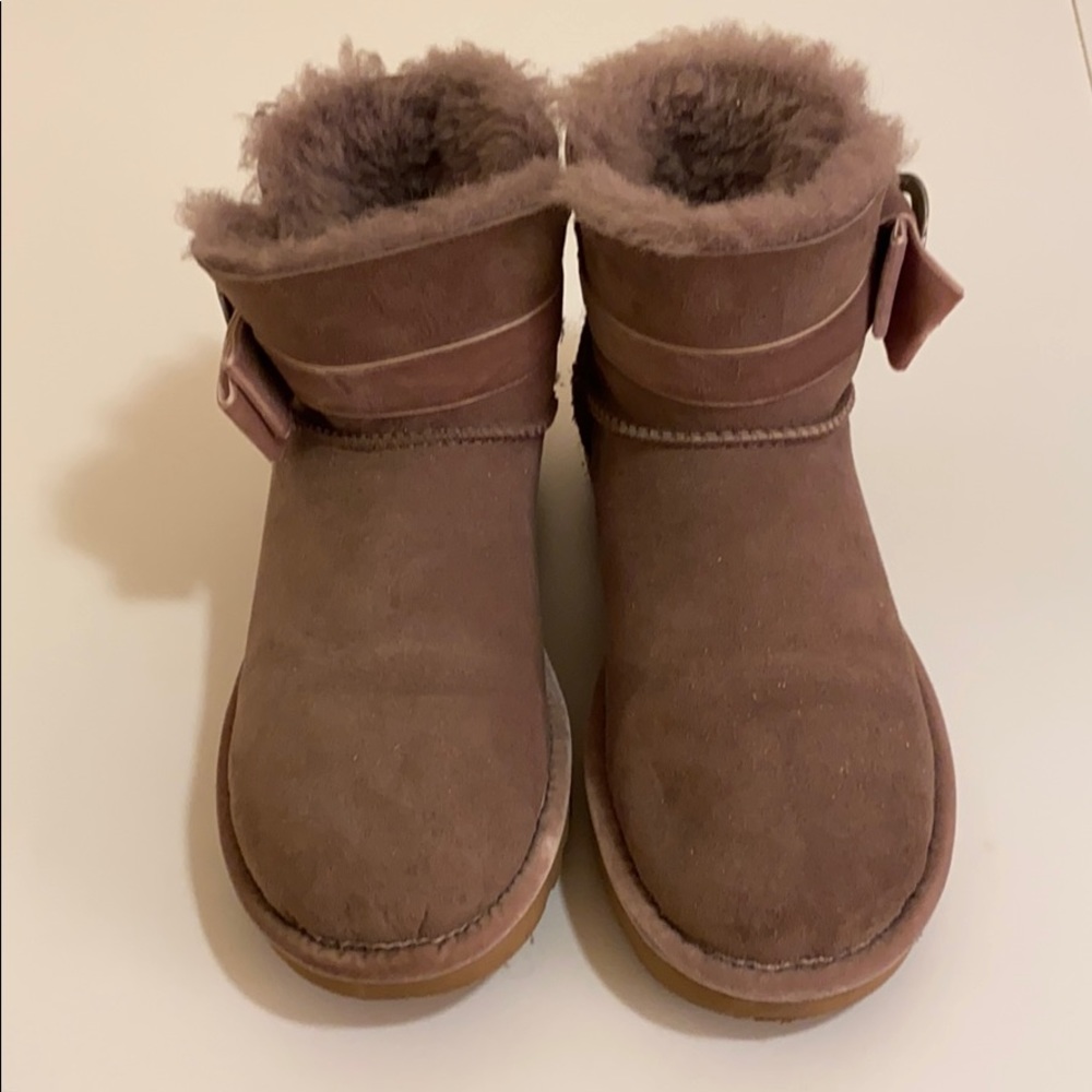 Ugg mini Swarovski bow boots in stormy grey